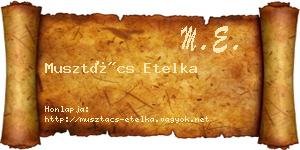 Musztács Etelka névjegykártya